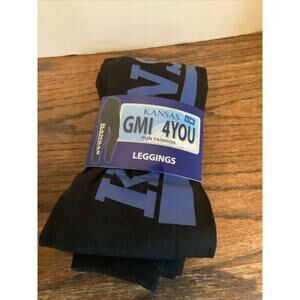 Kansas Fun Fashion Leggings Black Blue L XL 135 to 185 lbs NEW